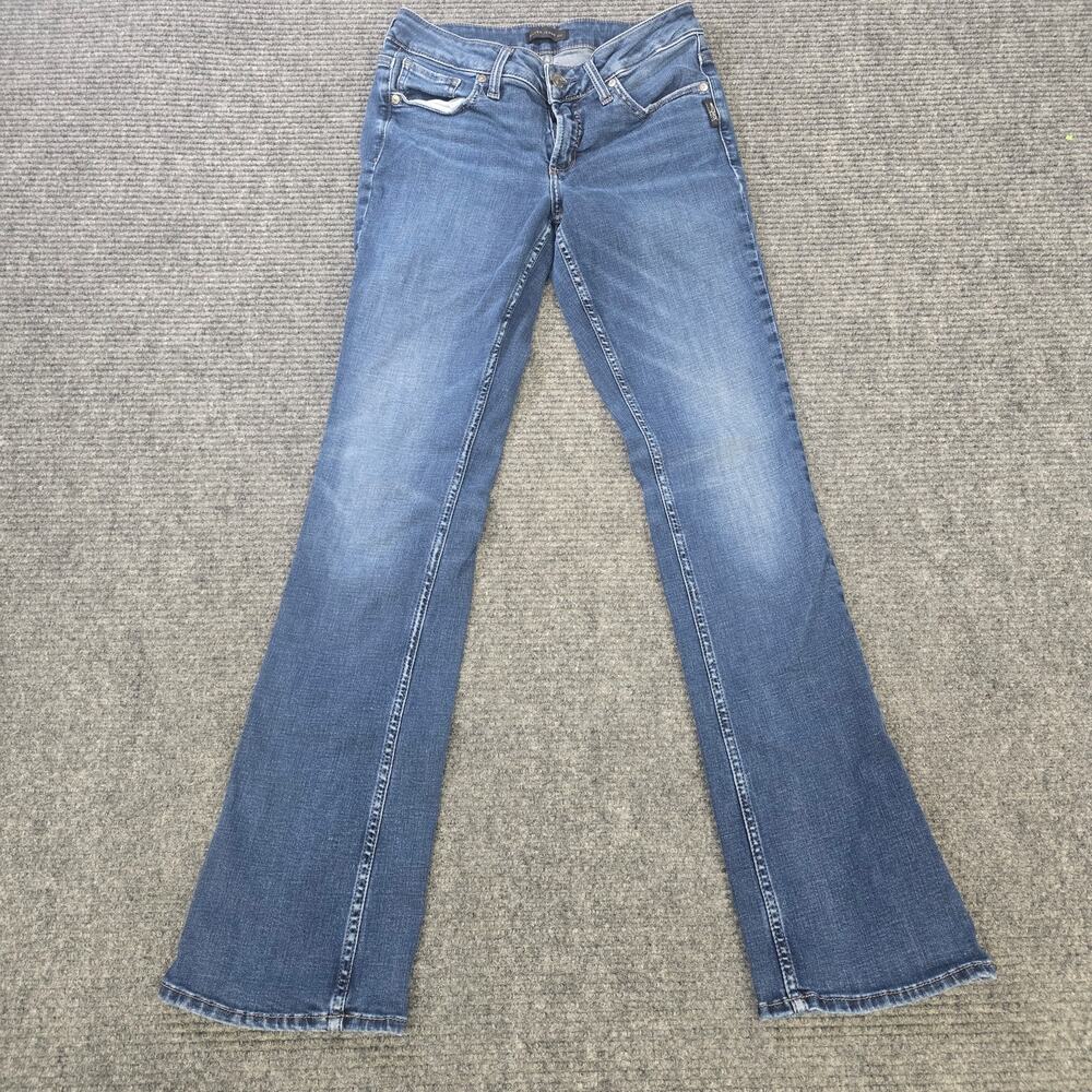 Silver Jeans Suki Womens 28x33 Blue Slim Boot Stretch Mid Rise